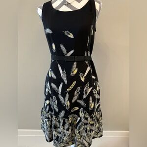 Miss Wu black feather dress